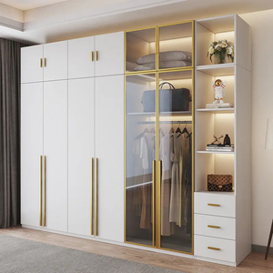 Jerome <span class=keywords><strong>Armadio</strong></span> Moderno Multifunzionale con 6 Ante, Mobile Contenitore Bianco in Legno con Porta in Vetro - Product Image 3