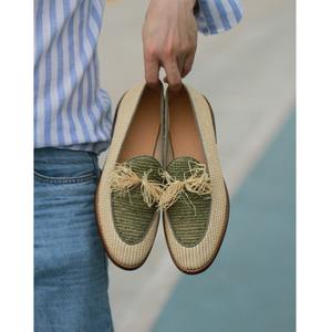 Mocassins carrés confortables et respirants en raphia tressé à lacets pour hommes – Légers, pour le bureau, la carrière, le quotidien et les loisirs - Product Image 2