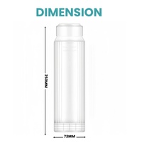 10 pouces translucide 250MM utilisé pour le remplacement des cartouches de filtre à eau à bille de chlore en résine