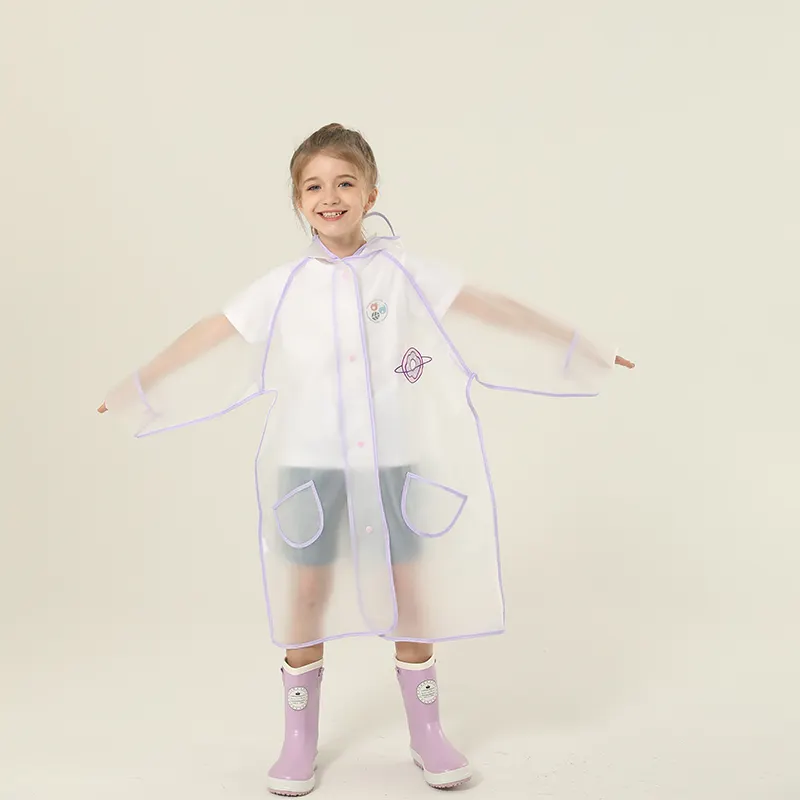 Eva manteau de pluie imperméable réutilisable veste imperméable vente à chaud pour enfants imperméable enfants nouveau produit eva poncho