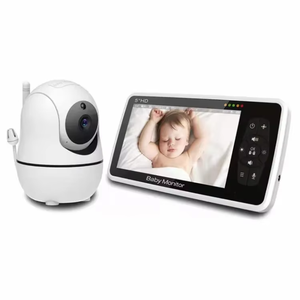 Moniteur Bébé Sans Fil en Promotion 5'' HD 720P avec 4 Caméras, Rotation Panoramique et Inclinaison, Audio Bidirectionnel, Vision Nocturne, Détection de Mouvement et Berceuses - Product Image 1