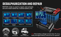 Chargeur de batterie électrique rétractable intelligent HTRC P20 20A 12V-24V DC pour voiture, moto, batteries plomb-acide, AGM, lithium, LiFePO4