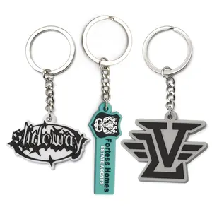 Wholesale custom logo pvc souvenir keychains soft pvc key chanins anime cartoon keyring for sale