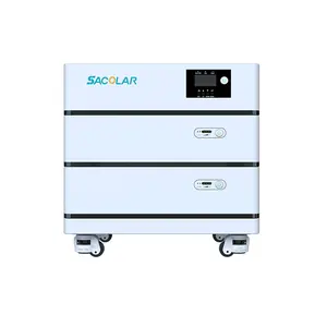 Sacolar 6KW Inverter 51.2V Lithium Battery Pack Expandable Capacity 5.5 KWh To 33 KWh All In 1 Home Energy Storage System