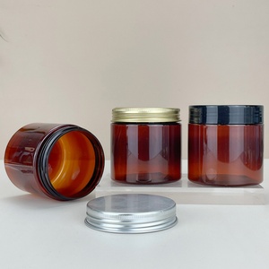 Stock 50 120 250 300 500g Amber <b>Plastic</b> Bottle Cosmetic Cream Bottle 4oz 8oz <b>Plastic</b> Container Packaging <b>Jar</b> - Product Image 3