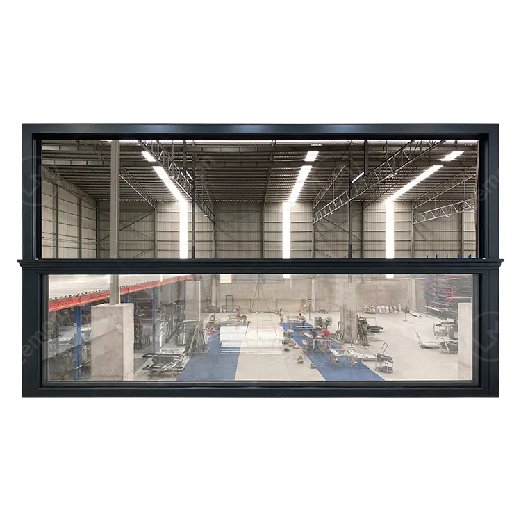 2021 Latest Automatic Vertical Slide Electric Lift Up Double Glass Aluminum Frame Single Hung Window