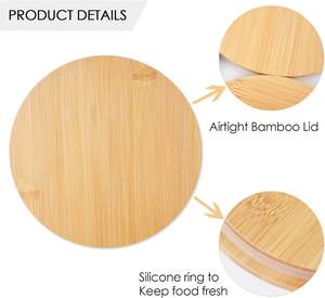 Proveedor de tapas de bambú de madera Frascos de vidrio para velas con cubiertas de madera Tapas de bambú para velas Tarro Botella de almacenamiento Taza - Product Image 3