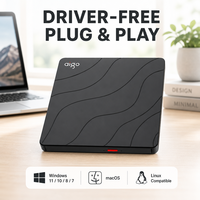 Lecteur DVD-RW externe Aigo G90 USB 2.0 haute vitesse, graveur optique pour ordinateur portable, ordinateur de bureau, MacBook, Win 11, livraison rapide