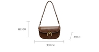 Sac bandoulière vintage marron pour femme, sac à main décontracté en cuir PU de haute qualité avec quincaillerie dorée