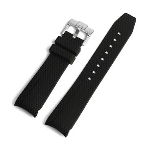 Correa de Reloj de Goma Tejida con Extremo Curvo Onthelevel, con Hebilla de Pin, Diseño Transpirable, Negra, para Relojes <span class=keywords><strong>Moonswatch</strong></span> de 20 mm - Product Image 5