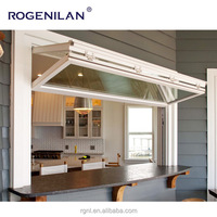 Ventana Plegable de Aluminio Resistente a Huracanes para Cafetería Rogenilan, Ventana Corredera Vertical Plegable, Ventanas Plegables