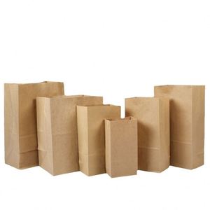 Sac en papier kraft anti-graisse épaissi avec logo personnalisé pour l'emballage à emporter, y compris les petits-déjeuners classiques, les collations, les aliments - Product Image 1