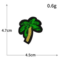 Série Cocotier – Écussons thermocollants brodés en polyester écologique avec sequins, adhésif thermofusible pour vêtements