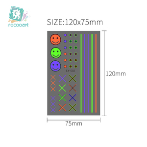 Rocooart thương hiệu <span class=keywords><strong>EX</strong></span> tùy chỉnh dòng tim thiết kế chuyển nước phát sáng trong bóng tối huỳnh quang hình xăm tạm thời - Product Image 3