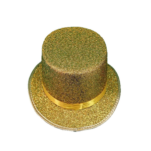 Sombrero de copa plateado con banda de satén, sombrero de fiesta unisex para actuaciones en escenarios de festivales - Product Image 3