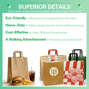 Bolsas de Papel Kraft Personalizadas con Asa para Panadería, Bolsa de Papel Ecológica para Empacar Pan y Pastelería para Llevar y Entrega a Domicilio - Product Image 4