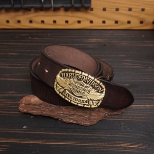 Plaque <span class=keywords><strong>Harley</strong></span> en laiton de style rétro pour <span class=keywords><strong>ceinture</strong></span> de moto en cuir de vachette pour hommes - Product Image 3