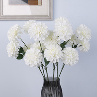 Nouvelle simulation de mariage, 3 dahlias artificiels en soie parfumée, fleurs artificielles pour décoration de mariage et d'hôtel.