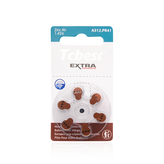 1.45V PR41 A312 A10 A13 A675160mAh Zinc Air Button Cell Battery for Hearing Aids and Consumer Electronics