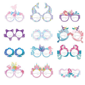 <b>Mermaid</b>-<b>Themed</b> Paper Glasses Party Props For <b>Birthday</b> Photo Booth Decorations Fashion Accessories - Product Image 4