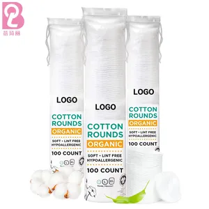 Beiqili 100/120 pièces rondes en coton cousu de qualité supérieure 100% tampons en pur coton pour enlever le maquillage vernis à ongles et nettoyer le visage