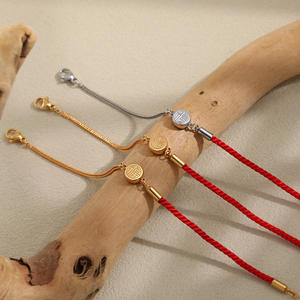 Bracelet <span class=keywords><strong>en</strong></span> corde rouge <span class=keywords><strong>en</strong></span> <span class=keywords><strong>gros</strong></span>, <span class=keywords><strong>en</strong></span> acier inoxydable plaqué or 18 carats, <span class=keywords><strong>bijoux</strong></span> élégants, à la mode et délicats <span class=keywords><strong>pour</strong></span> femmes - Product Image 4