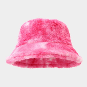 Chapeau bob en fourrure tie-dye coloré, chaud, tendance, pour l'automne et l'hiver, avec logo personnalisé, broderie en polyester, unisexe - Product Image 6