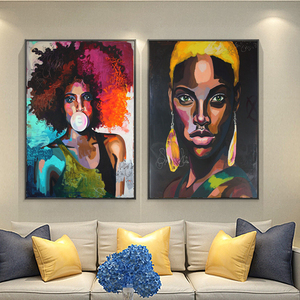 Tableaux d'art mural moderne noir et blanc avec <span class=keywords><strong>femme</strong></span> africaine <span class=keywords><strong>nue</strong></span>, impressions sur toile imperméable écologique pour salon - Product Image 6