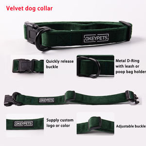 Suministros para mascotas, accesorios de <span class=keywords><strong>collar</strong></span> de terciopelo para perro con hebilla de Metal, <span class=keywords><strong>Collar</strong></span> de perro bonito acolchado suave y duradero ajustable - Product Image 4