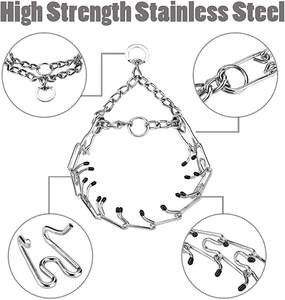 Metalen Hond Training <span class=keywords><strong>Prong</strong></span> Kraag Verwijderbare Zwarte Pet Link Ketting Verstelbare Rvs Spike Ketting Met Comfort <span class=keywords><strong>Rubber</strong></span> Tip - Product Image 3