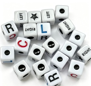 Dadi LRC <span class=keywords><strong>Sinistra</strong></span>-Destra-<span class=keywords><strong>Centro</strong></span> - Dadi a Sei Lati per Giochi da Tavolo e Intrattenimento - Accessorio per Feste, Bar e Giochi <span class=keywords><strong>di</strong></span> Intrattenimento - Product Image 1