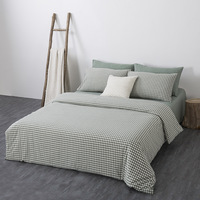 Parure de lit en velours brodé, housse de couette rayée, couvre-lit blanc pour hôtel, drap de lit, draps d'hôtel blancs