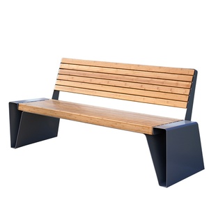 Muebles de exterior de diseño moderno, Banco de patio de jardín compuesto de grado comercial con respaldo para <span class=keywords><strong>parques</strong></span> públicos urbanos o villas - Product Image 1