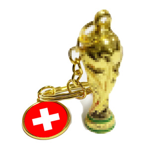 <span class=keywords><strong>Porte</strong></span>-clés en métal souvenirs de football tendance avec pendentif mousqueton couleur personnalisée pour design explosif de trophée - Product Image 3
