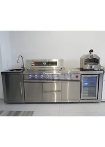 2026 Dorene Wholesale Outdoor Kitchen Drop In Appliances Set With Griddle <strong>Grill</strong> 316 Stainless Steel BBQ Island - Product Image 6