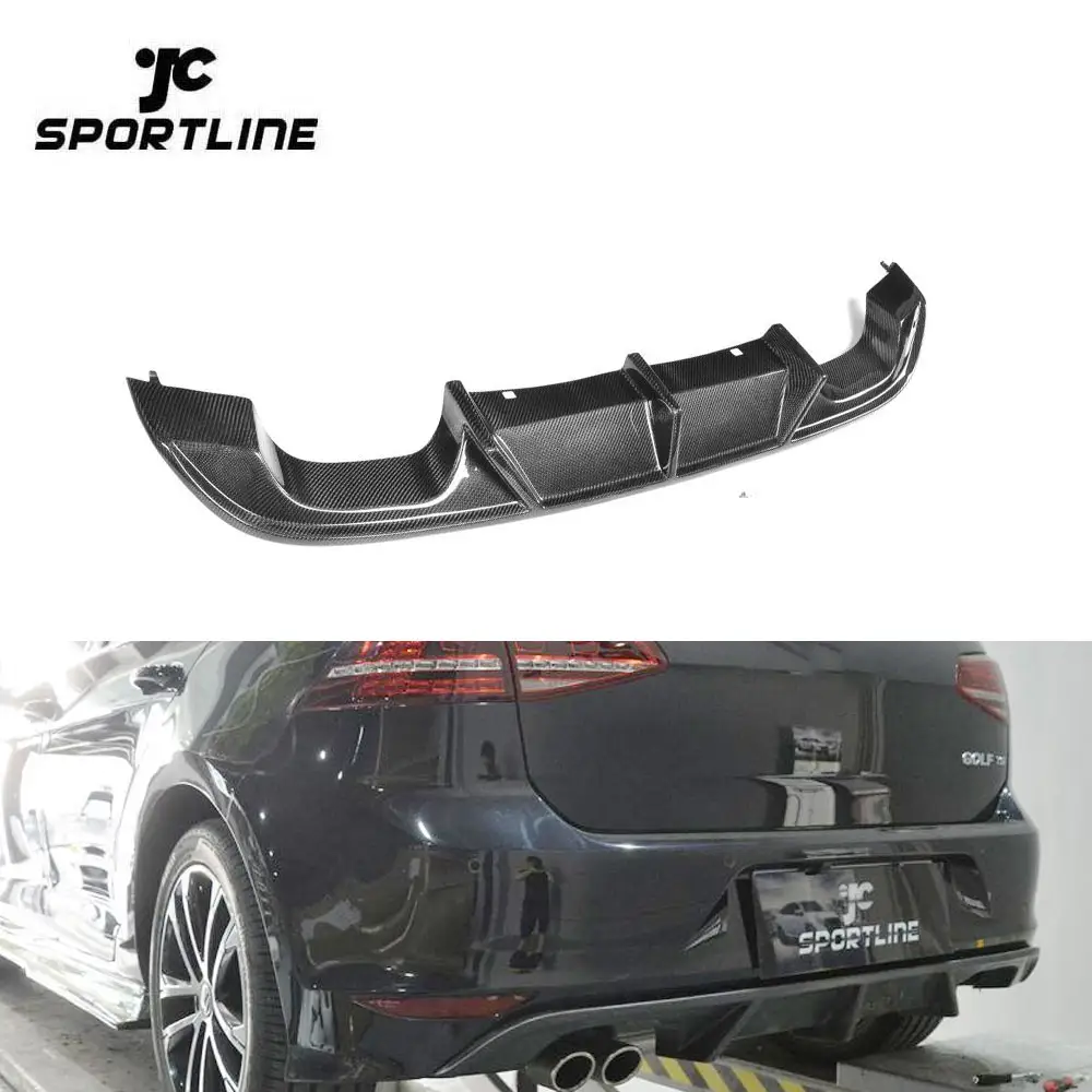 คาร์บอนไฟเบอร์ด้านหลังรถ Diffuser สำหรับโฟล์คสวาเก้น VW GOLF 7 VII MK7 R R-LINE