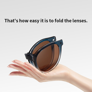 S33103 Unisex de alta calidad plegable para gafas de sol <span class=keywords><strong>Polaroid</strong></span> con monturas verde marrón azul lentes polarizadas con clip magnético - Product Image 4