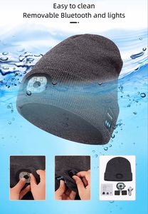 Haute qualité <span class=keywords><strong>Bluetooth</strong></span> Led sans fil musique multi-fonction Rechargeable hiver tricoté chapeau nouveau personnalisé chaud <span class=keywords><strong>Ski</strong></span> casquettes - Product Image 6