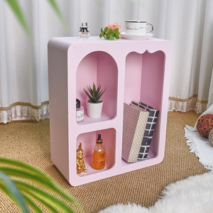 Nordic Modern Design Pink Wooden <b>Wall</b> Hanging Bookshelf French Display <b>Book</b> Corner Shelf Home Decor School Living Room - Product Image 2