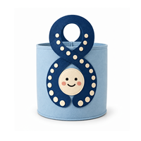 Panier de rangement pour jouets en feutre GRS RPET, design pieuvre bleue mignonne, fabrication OEM personnalisée, organisateur de chambre d'enfant, usine certifiée BSCI