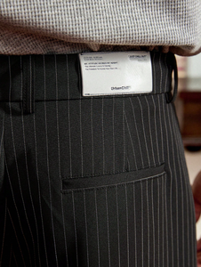 <span class=keywords><strong>Pantaloni</strong></span> larghi <span class=keywords><strong>a</strong></span> <span class=keywords><strong>righe</strong></span> su misura <span class=keywords><strong>pantaloni</strong></span> larghi gessati larghi Casual <span class=keywords><strong>pantaloni</strong></span> da lavoro formali pieghettati da uomo larghi - Product Image 2