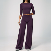 Ensemble de 2 pièces de vêtements de yoga haut de gamme pour femmes, pantalon taille haute, ensemble de sport d'extérieur pour femmes