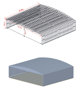 Grande auvent rétractable pour terrain de basketball, abri coulissant, auvent pour entrepôt logistique à rails suspendus - Structure métallique traitée naturellement - Product Image 5