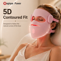 Masque facial sans fil 5D à lumière rouge Magique Power, nouvelle technologie, masque facial en silicone à lumière rouge, masque à LED infrarouge à lumière rouge