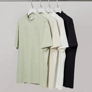 T-shirt pour homme en coton 100% tricoté, à épaules tombantes, coupe ample, col montant, 280 290 300 Gsm, surdimensionné, design personnalisé en gros - Product Image 2