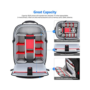 Túi đựng máy ảnh du lịch chống trộm, chống sốc, chống nước, có bánh xe, có dây đeo vai có thể điều chỉnh độ dày - Product Image 2