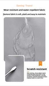 Sac à dos d'extérieur en jean et nylon imperméable grande capacité avec bretelles courbées pour hommes et femmes, décontracté, simple, pour étudiants, pour ordinateur portable, couleur unie - Product Image 4
