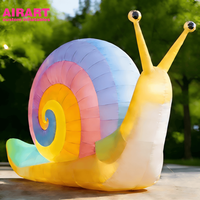 Escargot gonflable géant à LED pour la décoration des parcs, sculpture d'escargot gonflable personnalisée, animaux gonflables pour accessoires de scène