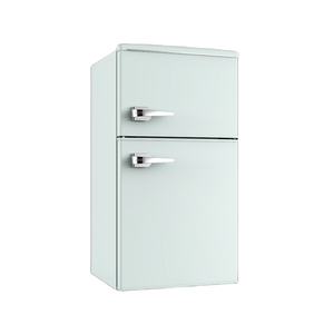 7.5 Cu. Ft. Haute Qualité <span class=keywords><strong>Rouge</strong></span> Rétro Top Congélateur Chromage Poignée En Métal <span class=keywords><strong>Vintage</strong></span> Réfrigérateur Double Porte Réfrigérateur pour La Maison DSR-212WU - Product Image 1