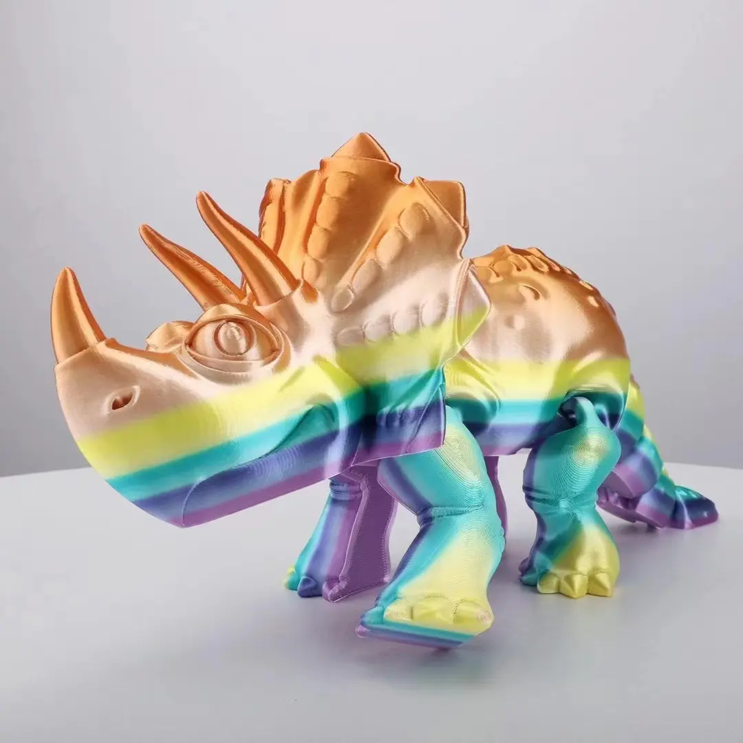 3D printing FDM process PLA hinge toy rainbow color and two-color printing